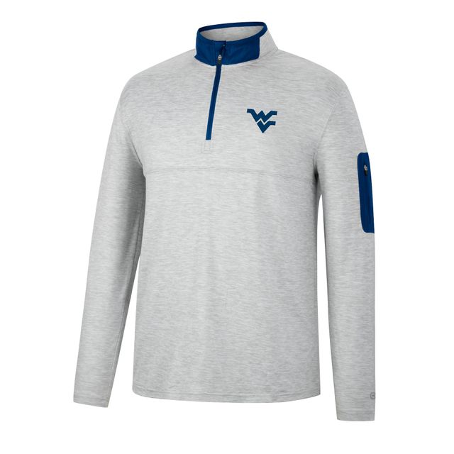 Colosseum Heathered Grey/Navy West Virginia Mountaineers Country Club Coupe-vent pour homme