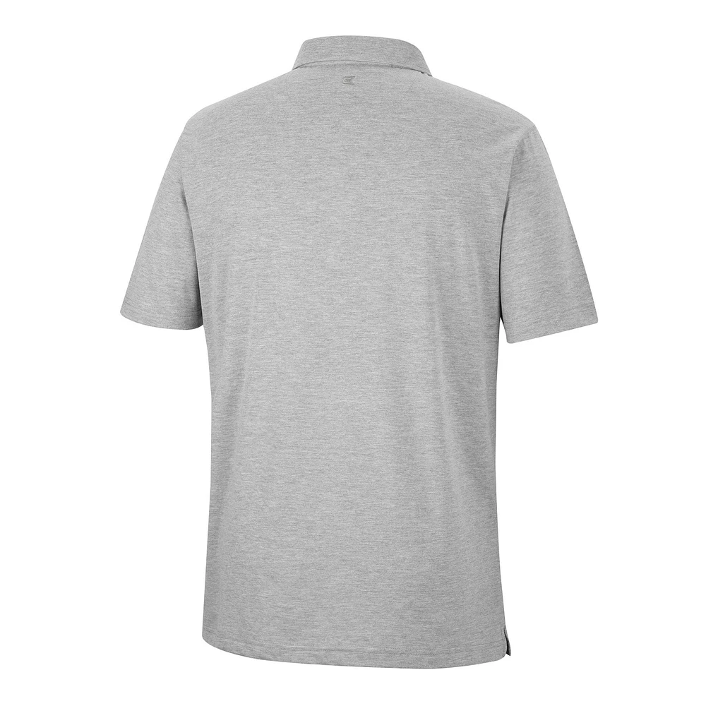 Men's Colosseum Heathered Gray West Virginia Mountaineers Golfer Pocket Polo