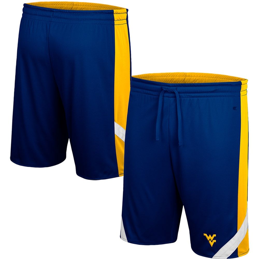 Men's Colosseum Navy/Gold West Virginia Mountaineers Am I Wrong Reversible Shorts