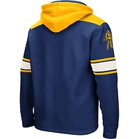 Men's Colosseum Navy West Virginia Mountaineers 2.0 Lace-Up Pullover Hoodie