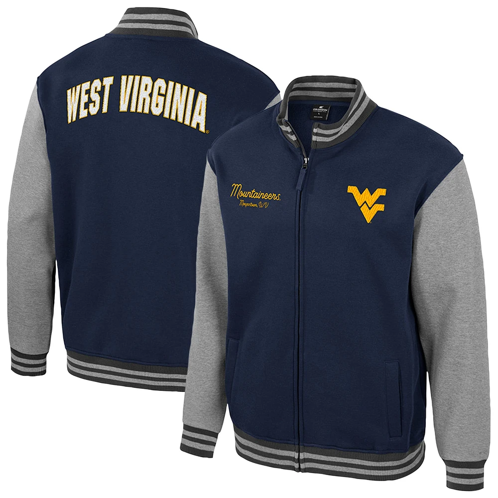 Veste universitaire entièrement zippée Ambi-Turner pour homme Colosseum Navy West Virginia Mountaineers