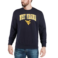 Men's Colosseum Navy West Virginia Mountaineers Arch & Logo Crew Neck Sweatshirt
