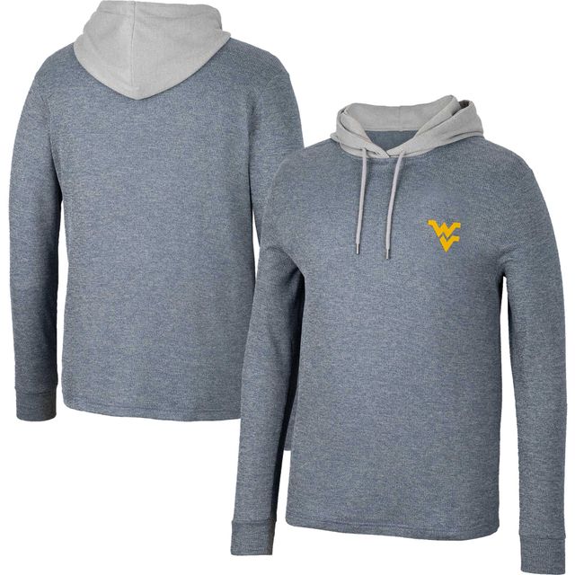 Colosseum Navy West Virginia Mountaineers Ballot Waffle-Knit Thermal Sweat à capuche manches longues pour homme