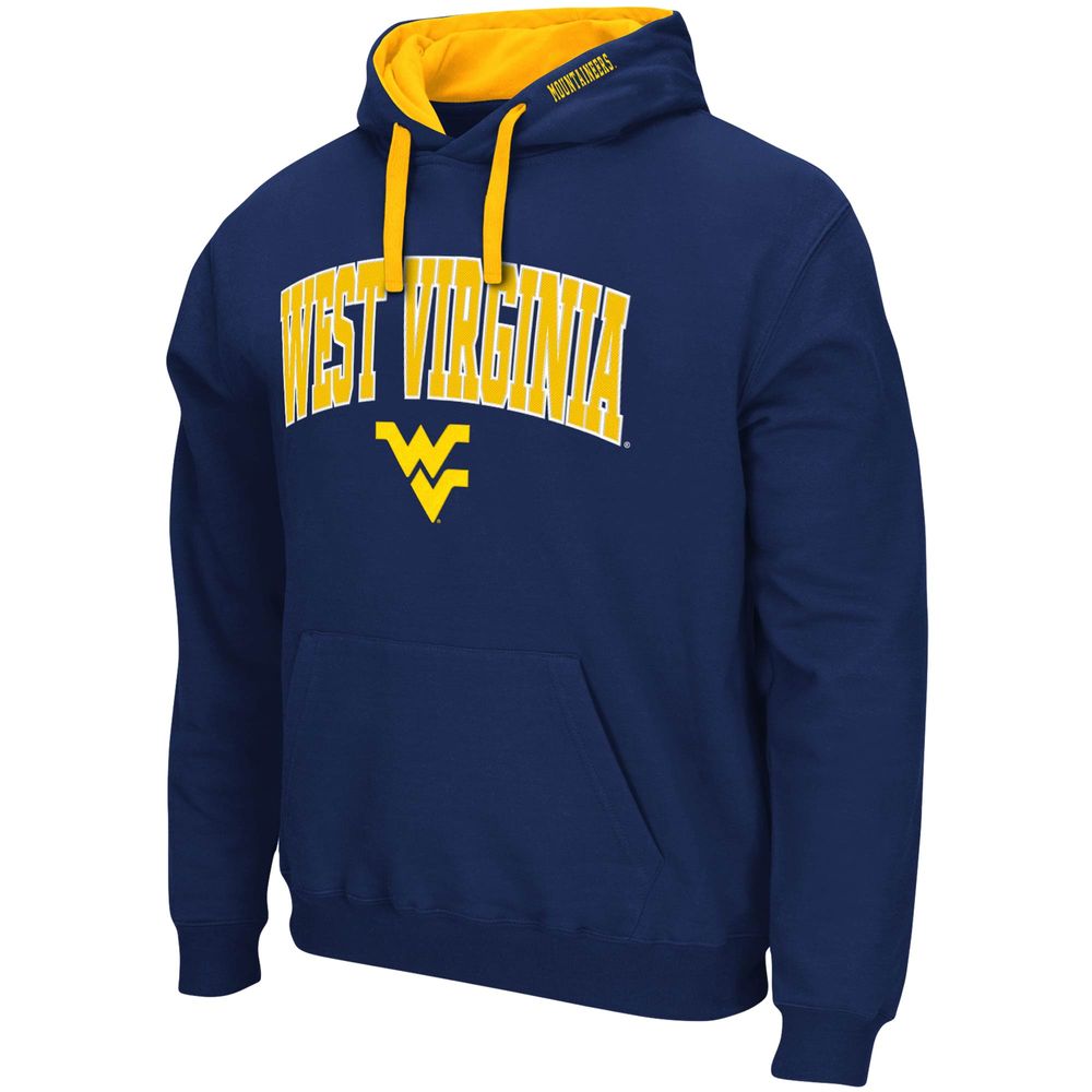 Men's Colosseum Navy West Virginia Mountaineers Big & Tall Arch Logo 2.0 Pullover Hoodie