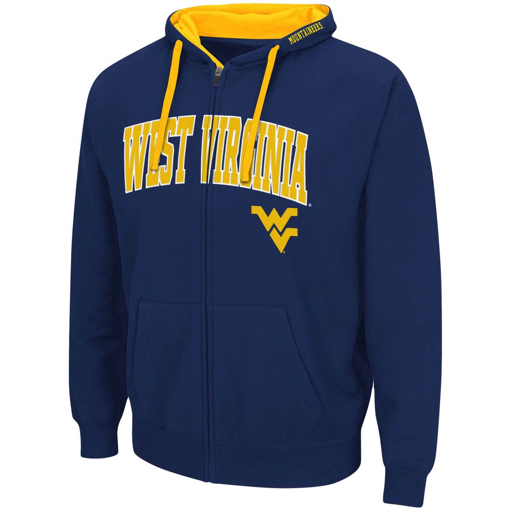 Men's Colosseum Navy West Virginia Mountaineers Big & Tall Full-Zip Hoodie