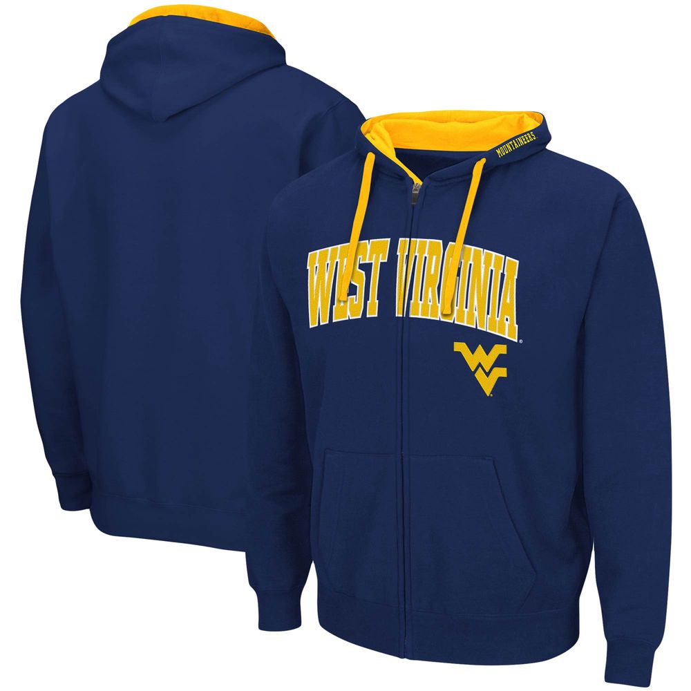 Men's Colosseum Navy West Virginia Mountaineers Big & Tall Full-Zip Hoodie