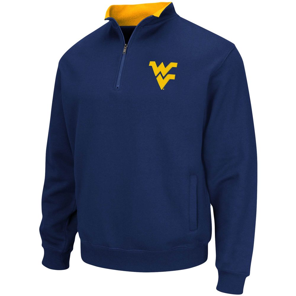 Men's Colosseum Navy West Virginia Mountaineers Big & Tall Tortugas Quarter-Zip Jacket