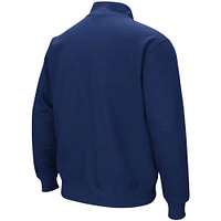 Men's Colosseum Navy West Virginia Mountaineers Big & Tall Tortugas Quarter-Zip Jacket