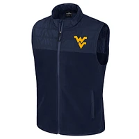 Men's Colosseum  Navy West Virginia Mountaineers Block The Sun Full-Zip Vest