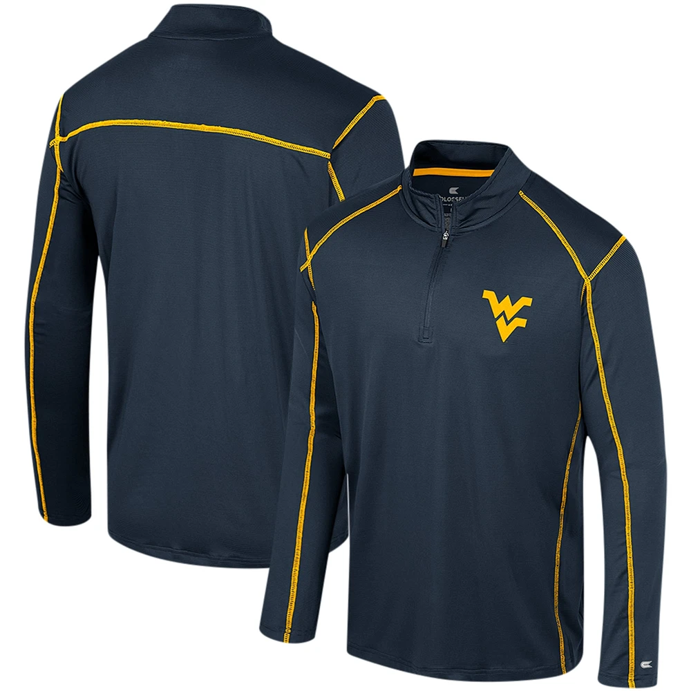 Men's Colosseum Navy West Virginia Mountaineers Cameron Quarter-Zip Windshirt