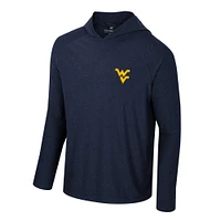 Men's Colosseum Navy West Virginia Mountaineers Cloud Jersey Raglan Long Sleeve Hoodie T-Shirt