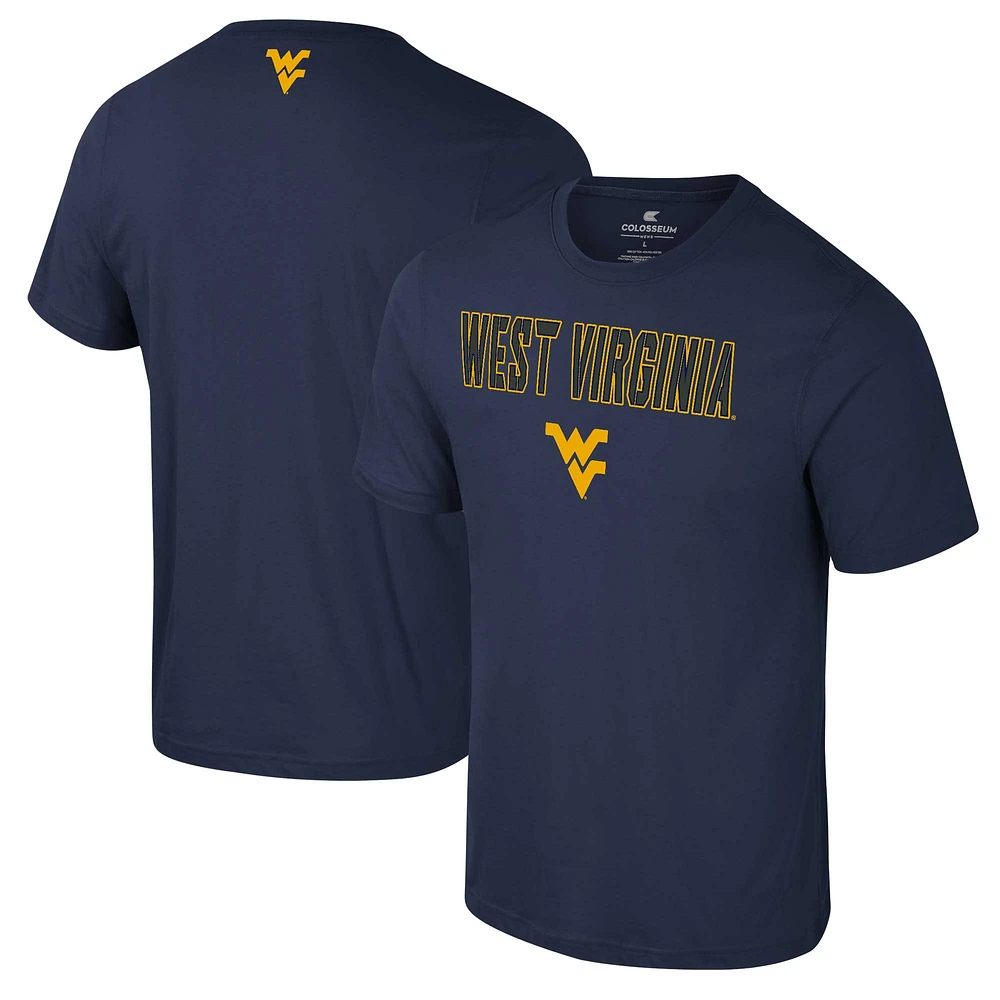 Men's Colosseum Navy West Virginia Mountaineers Color Pop Active Blend T-Shirt