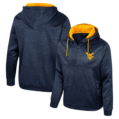 Sweat à capuche demi-zip Cypher bleu marine Colosseum pour homme des West Virginia Mountaineers