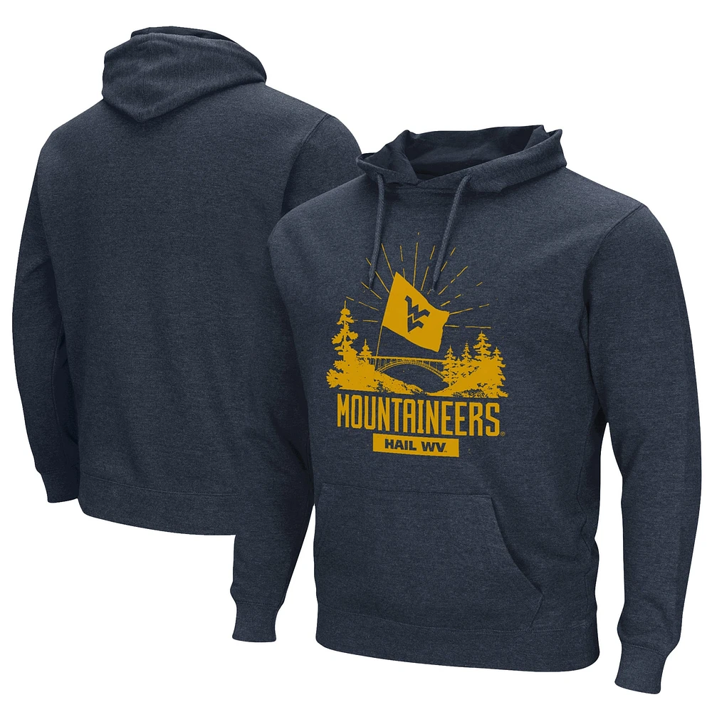 Men's Colosseum Navy West Virginia Mountaineers Fan Pullover Hoodie