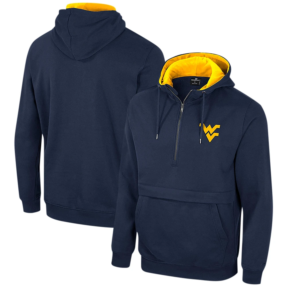 Sweat à capuche demi-zip Colosseum Navy West Virginia Mountaineers pour hommes