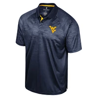 Men's Colosseum Navy West Virginia Mountaineers Honeycomb Raglan Polo