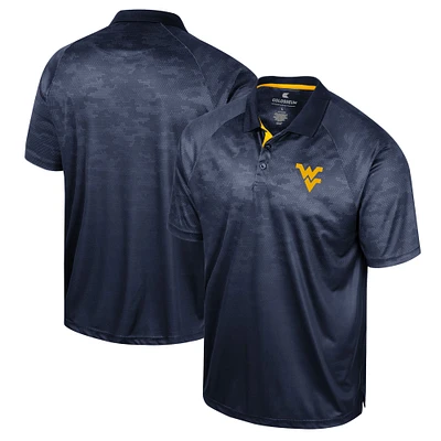 Polo à manches raglan en nid d'abeille Colosseum Navy West Virginia Mountaineers pour homme