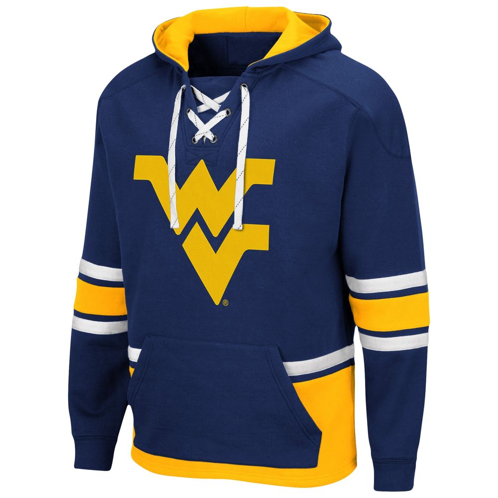 Men's Colosseum Navy West Virginia Mountaineers Lace Up 3.0 Pullover Hoodie