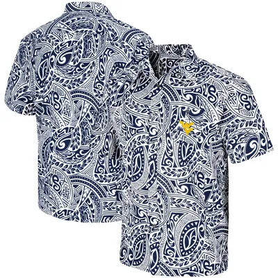 West Virginia Mountaineers Colosseum Make Like a Tree Camp Button-Up Shirt - Navy