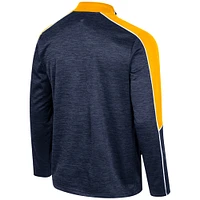 Men's Colosseum Navy West Virginia Mountaineers Marled Half-Zip Jacket