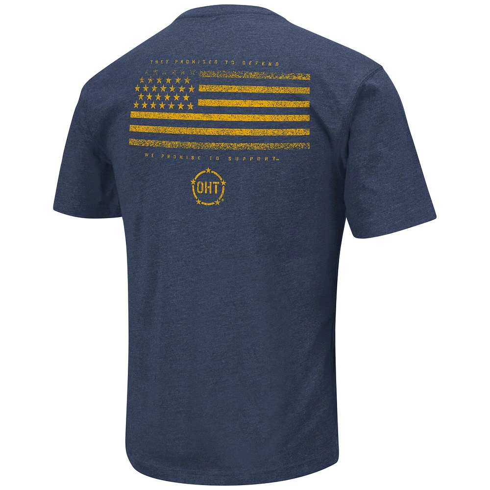 Men's Colosseum Navy West Virginia Mountaineers OHT Military Appreciation Flag 2.0 T-Shirt