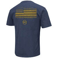 Men's Colosseum Navy West Virginia Mountaineers OHT Military Appreciation Flag 2.0 T-Shirt