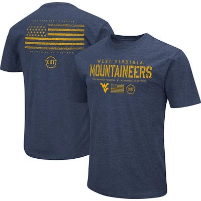 Men's Colosseum Navy West Virginia Mountaineers OHT Military Appreciation Flag 2.0 T-Shirt