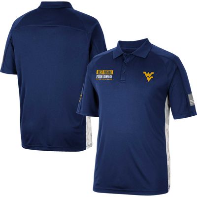 Men's Colosseum Navy West Virginia Mountaineers OHT Military Appreciation Snow Camo Polo