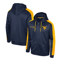 Men's Colosseum  Navy West Virginia Mountaineers Reese Full-Zip Hoodie