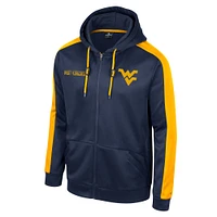 Men's Colosseum  Navy West Virginia Mountaineers Reese Full-Zip Hoodie