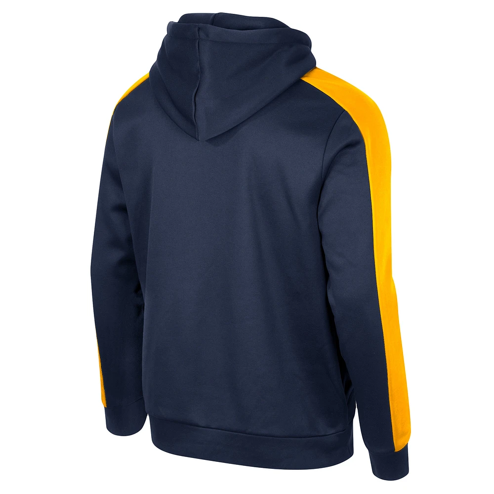 Men's Colosseum  Navy West Virginia Mountaineers Reese Full-Zip Hoodie