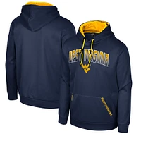 Men's Colosseum Navy West Virginia Mountaineers Reese Pullover Hoodie