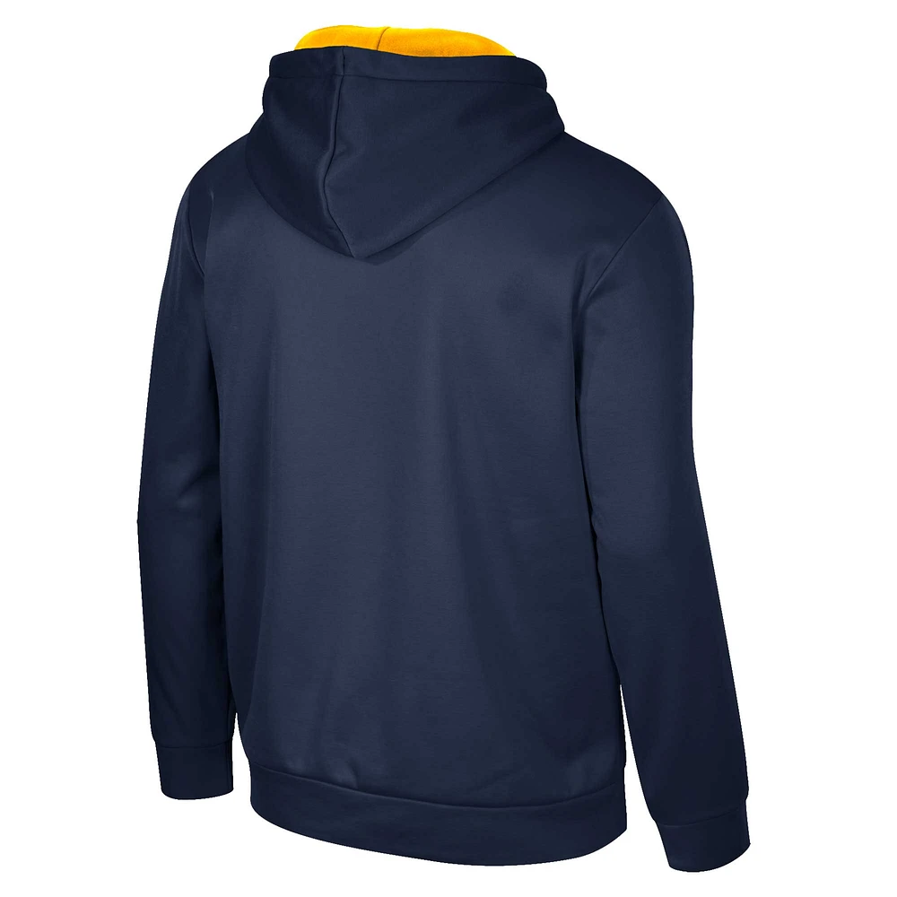 Men's Colosseum Navy West Virginia Mountaineers Reese Pullover Hoodie