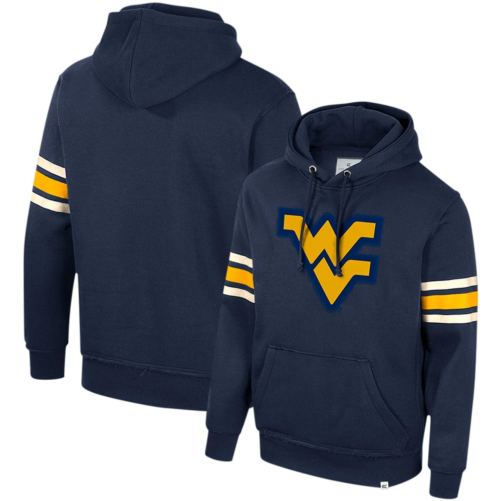 Pull à capuche pour hommes Colosseum Navy West Virginia Mountaineers saluant