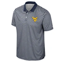 Men's Colosseum Navy West Virginia Mountaineers Striped Polo