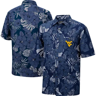 West Virginia Mountaineers Colosseum The Dude Camp Button-Up Shirt - Navy