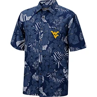 Men's Colosseum Navy West Virginia Mountaineers The Dude Camp Button-Up Shirt