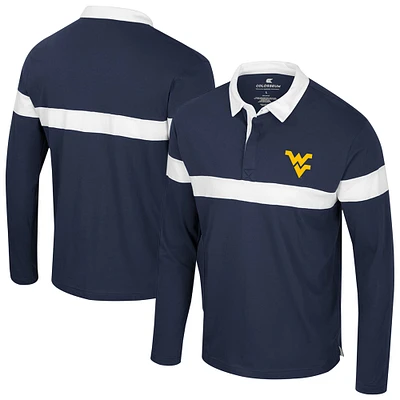 Polo à manches longues bleu marine Colosseum pour homme des West Virginia Mountaineers Too Cool For School