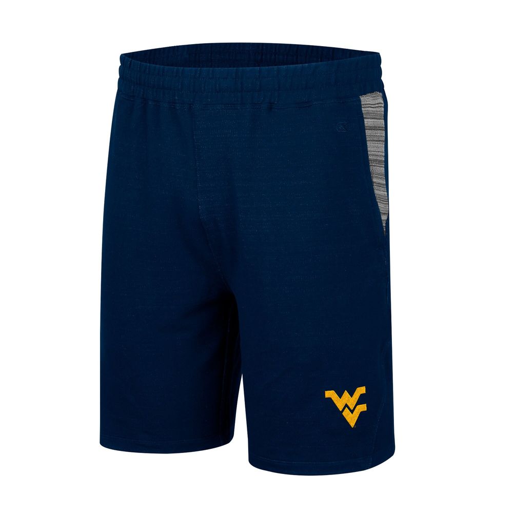 Men's Colosseum Navy West Virginia Mountaineers Wild Party Tri-Blend Shorts