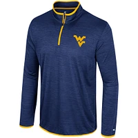 Coupe-vent à quart de zip Wright Colosseum Navy West Virginia Mountaineers pour hommes