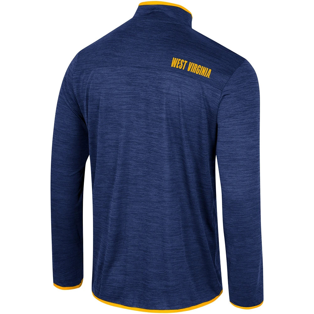 Coupe-vent à quart de zip Wright Colosseum Navy West Virginia Mountaineers pour hommes