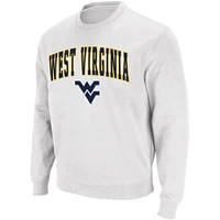 Colosseum White West Virginia Mountaineers Arch & Logo Crew Neck Sweat-shirt pour homme