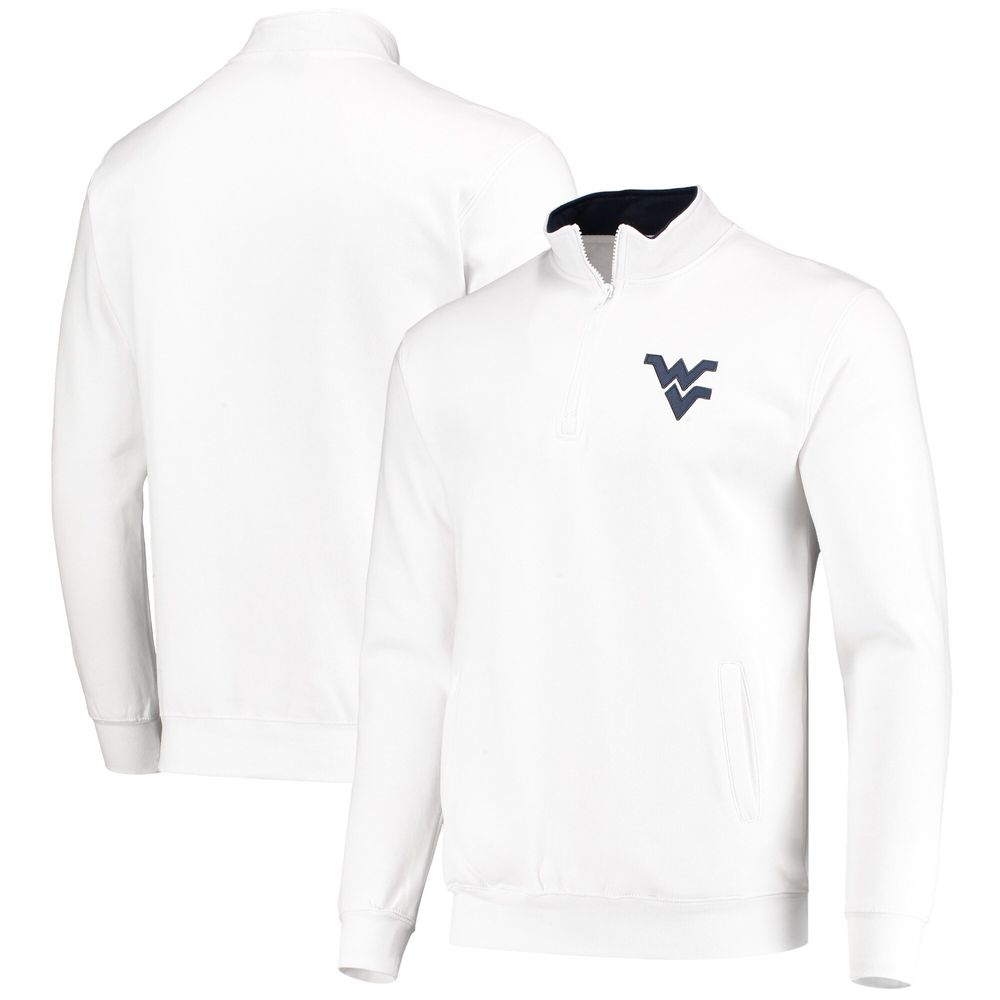 Men's Colosseum White West Virginia Mountaineers Tortugas Logo Quarter-Zip Jacket