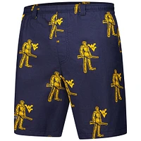 Short imprimé Backcast III bleu marine pour homme Columbia West Virginia Mountaineers