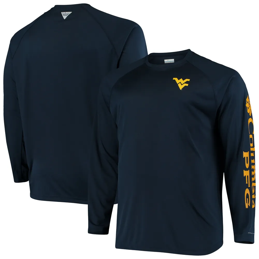 Columbia Navy West Virginia Mountaineers Big & Tall Terminal Tackle T-shirt à manches longues pour homme