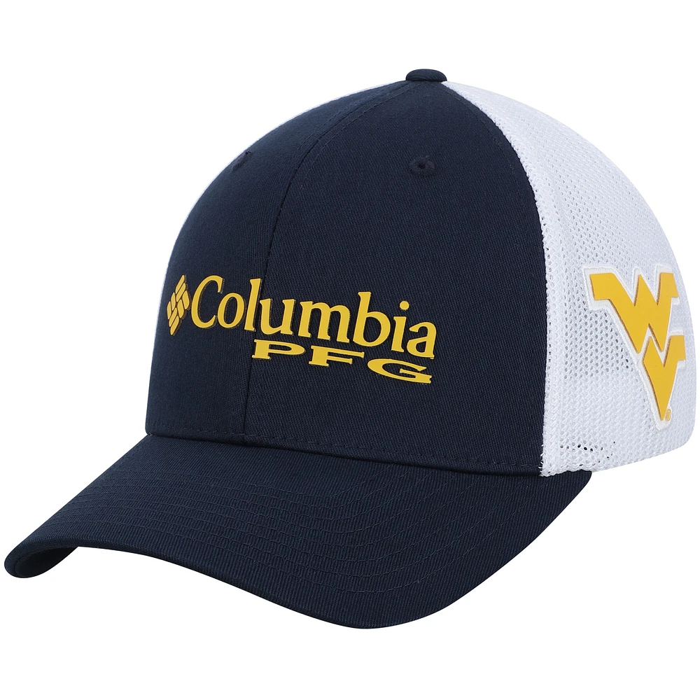 Men's Columbia Navy West Virginia Mountaineers Collegiate PFG Flex Hat