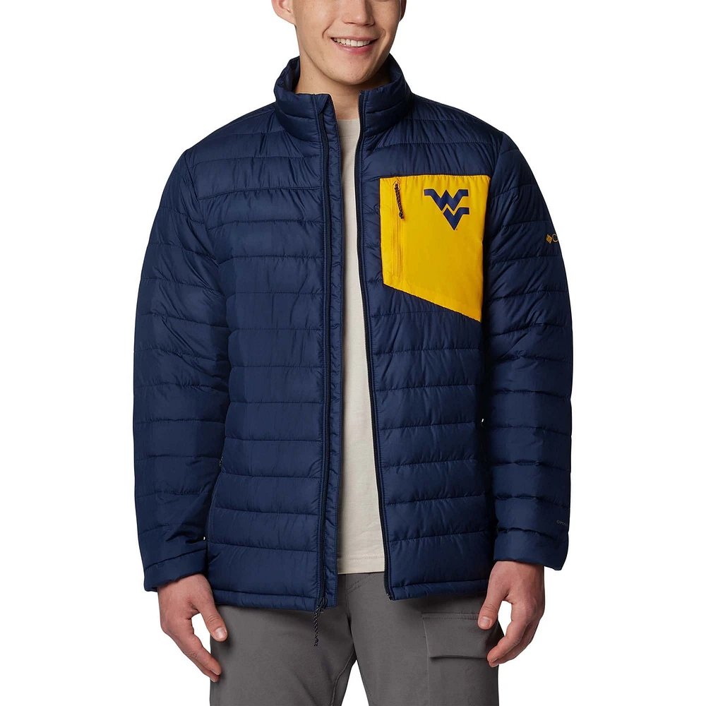 Veste isolante entièrement zippée Columbia Double Blitz Omni-Heat Infinity pour homme, bleu marine, West Virginia Mountaineers