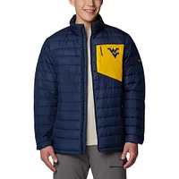 Men's Columbia  Navy West Virginia Mountaineers Double Blitz Omni-Heat Infinity Insulated Full-Zip Jacket