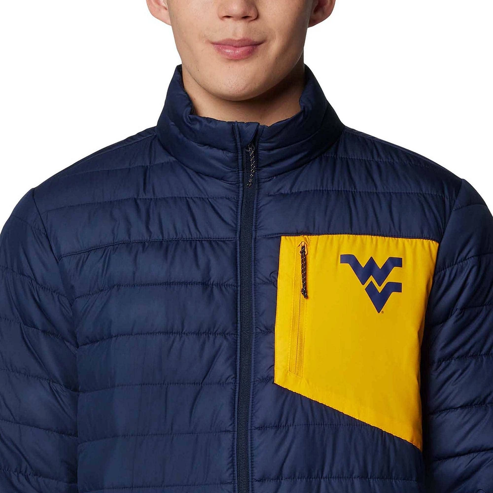 Men's Columbia  Navy West Virginia Mountaineers Double Blitz Omni-Heat Infinity Insulated Full-Zip Jacket