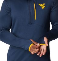 Men's Columbia Navy West Virginia Mountaineers Park View Omni-Wick Half-Zip Top